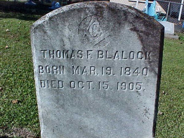 Thomas F. Blalock Gravestone Photo