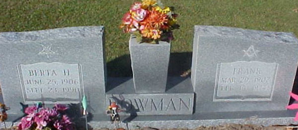 Bertha & Frank Bowman Gravestone Photo