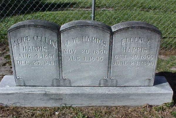 Alice C.& J.W. & Ellen A. Harris Gravestone Photo