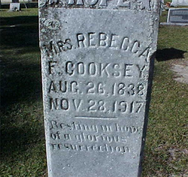 Rebecca F. Cooksey Gravestone Photo