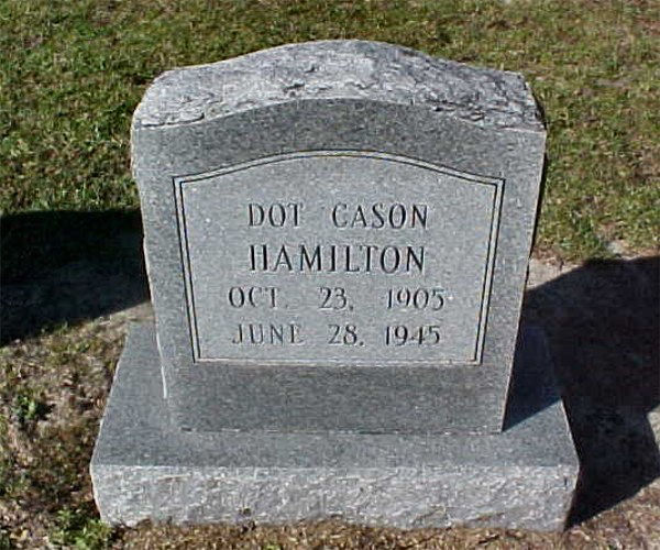 Dot Cason Hamilton Gravestone Photo