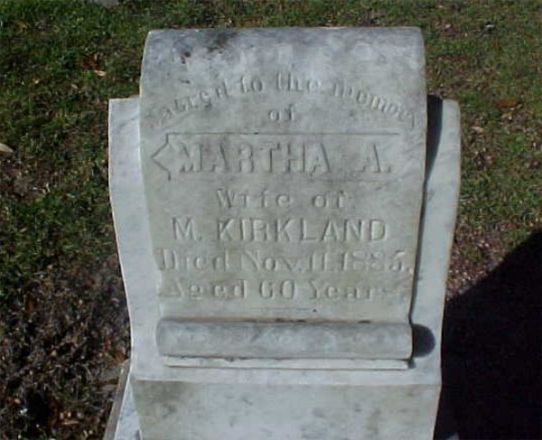 Martha A. Kirkland Gravestone Photo
