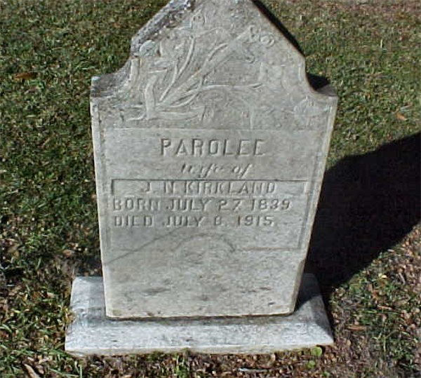 Parolee Kirkland Gravestone Photo
