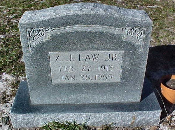Z. J. Law Gravestone Photo