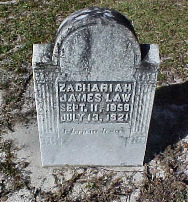 Zachariah James Law Gravestone Photo