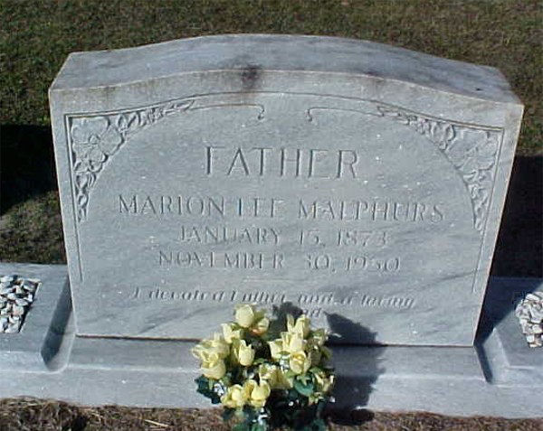 Marion Lee Malphurs Gravestone Photo