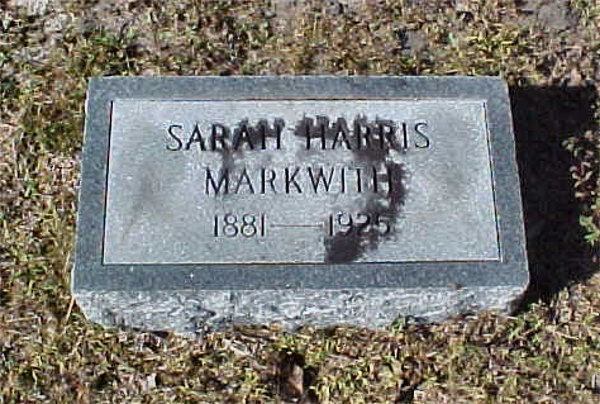Sarah Harris Markwith Gravestone Photo