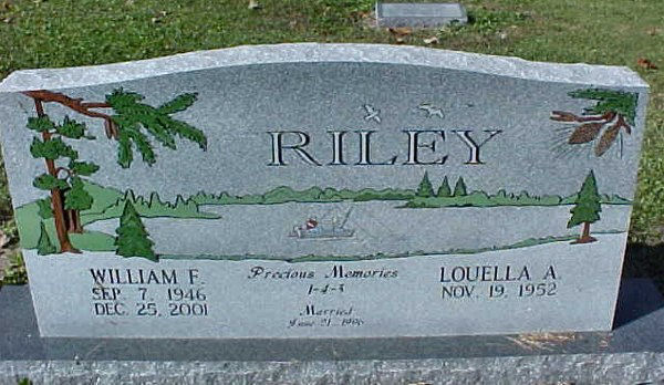 William F. & Louella A. Riley Gravestone Photo