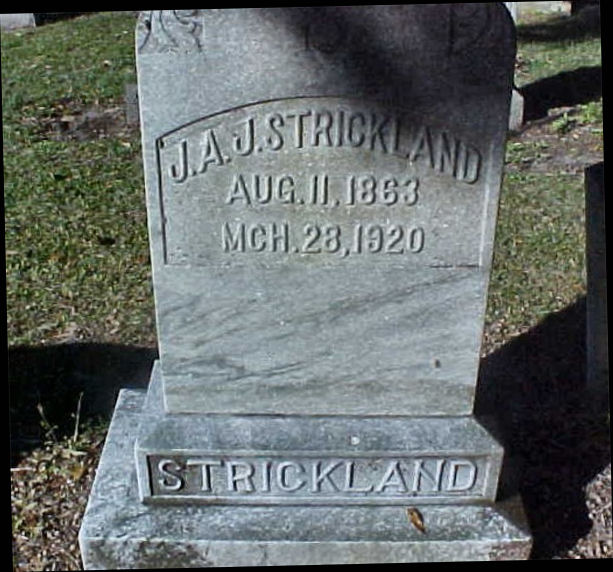 J.A.J. Strickland Gravestone Photo