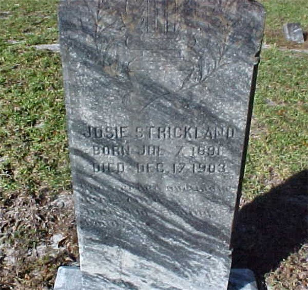 Josie Strickland Gravestone Photo