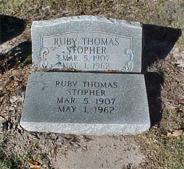 Ruby Thomas Stopher Gravestone Photo