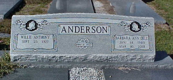 Willie & Barbara  Ann  Dell Anderson Gravestone Photo