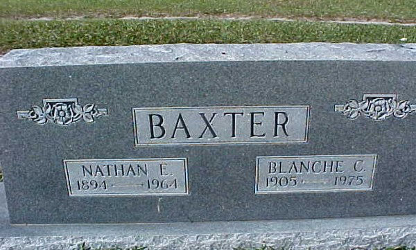 Nathan E. & Blanche C. Baxter Gravestone Photo