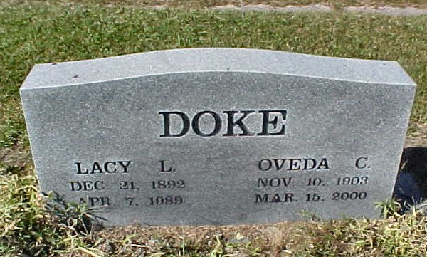 Lacy L./ Oveda C. Doke Gravestone Photo