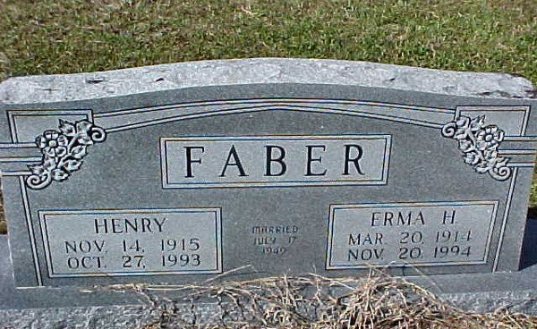 Henry & Erma H. Faber Gravestone Photo