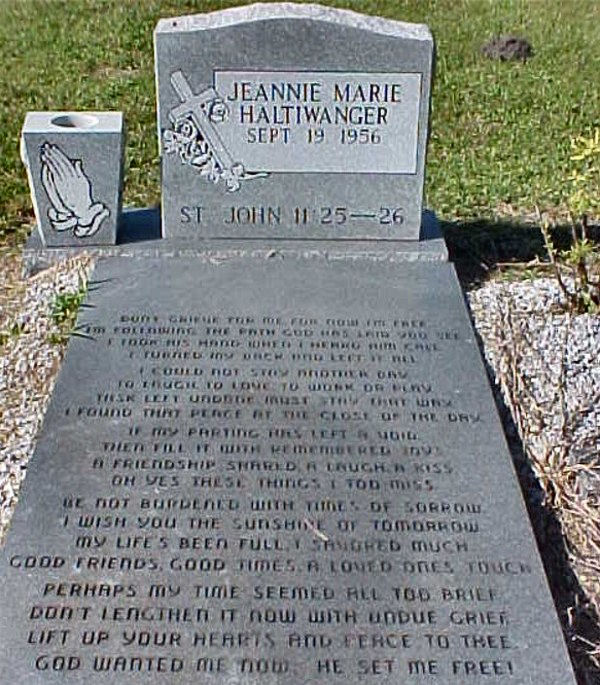 Jennie Marie Haltiwanger Gravestone Photo