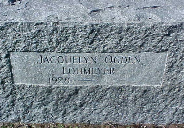 Jacquelyn Ogden Lohmeyer Gravestone Photo