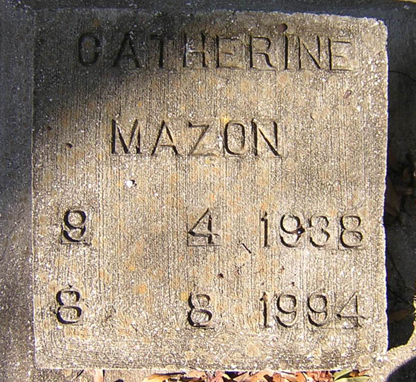 Catherine Mazon Gravestone Photo