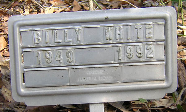 Billy White Gravestone Photo