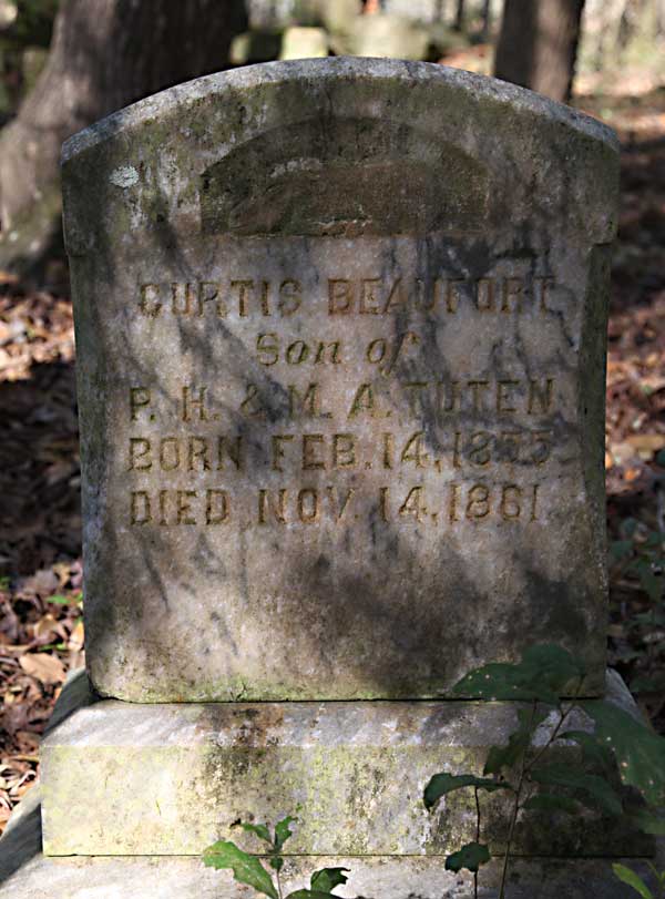 Curtis Beaufort Tuten Gravestone Photo