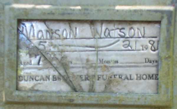 Manson Watson Gravestone Photo
