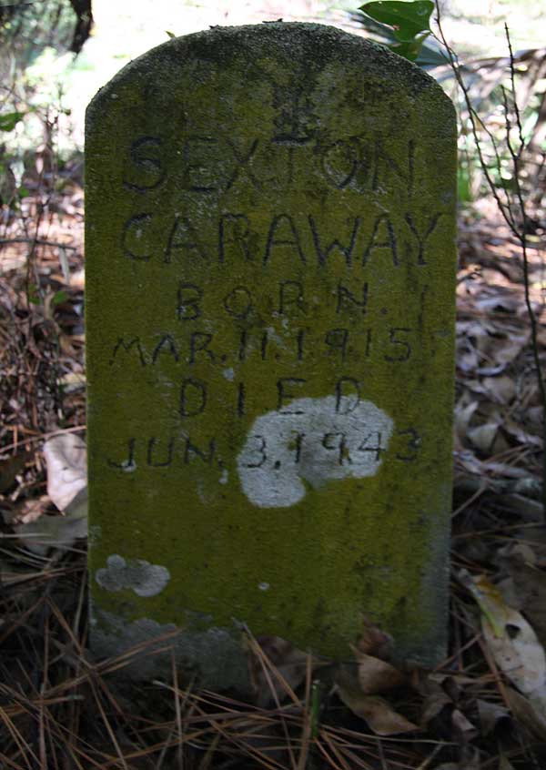 Sexton Caraway Gravestone Photo