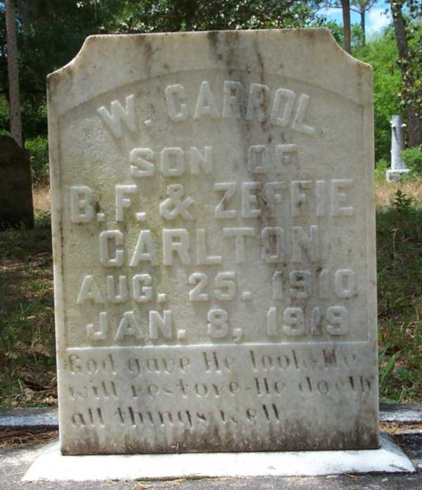 W. Carrol Carlton Gravestone Photo