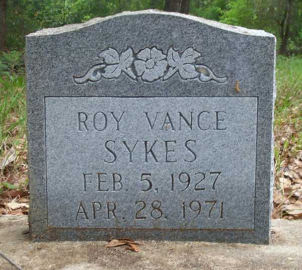 Roy Vance Sykes Gravestone Photo