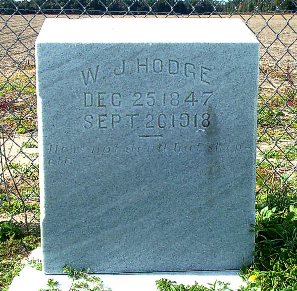 W.J. Hodge Gravestone Photo