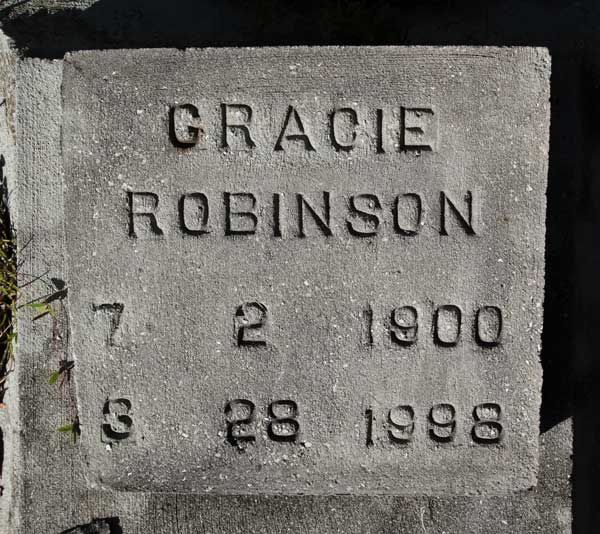 GRACIE ROBINSON Gravestone Photo