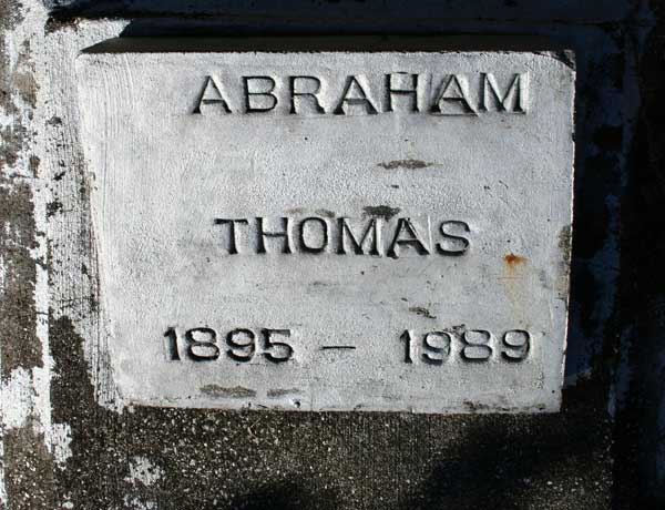 ABRAHAM THOMAS Gravestone Photo
