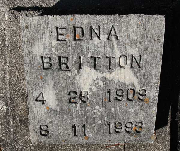 EDNA PERRY JONES BRITTON Gravestone Photo