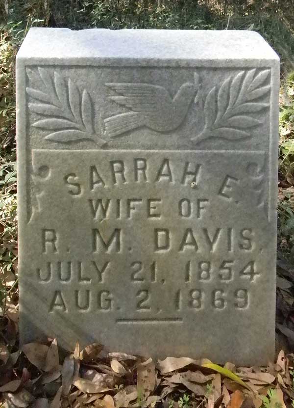 Sarrah E. Davis Gravestone Photo