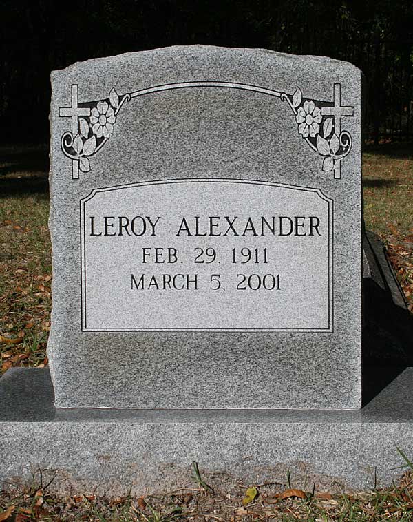 Leroy Alexander Gravestone Photo