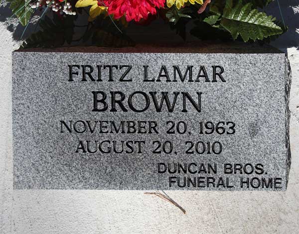 Fritz Lamar Brown Gravestone Photo