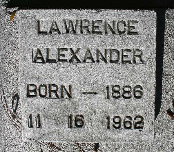Lawrence Alexander Gravestone Photo