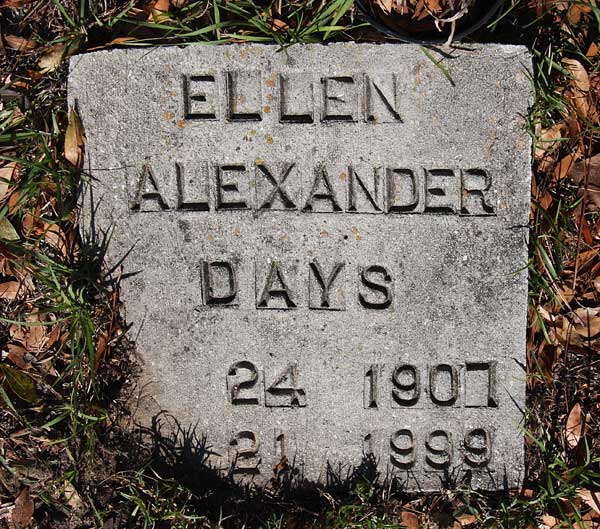 Ellen Alexander Days Gravestone Photo