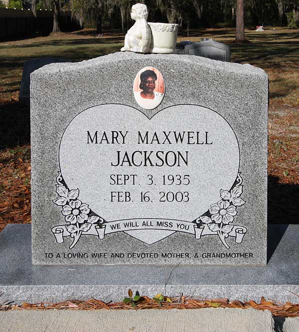 Mary Maxwell Jackson Gravestone Photo