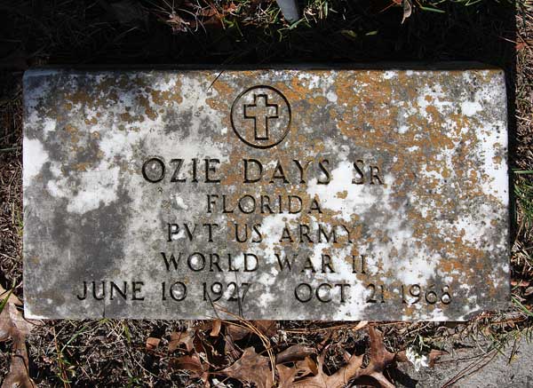 Ozie Days Gravestone Photo
