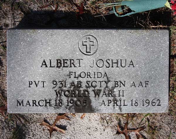 Albert Joshua Gravestone Photo