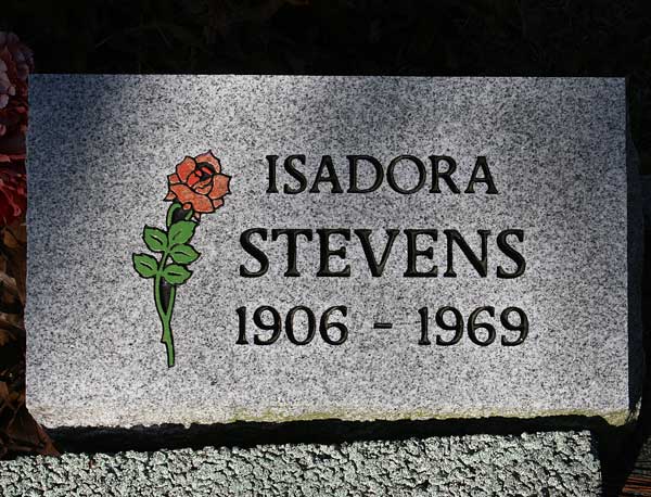 Isadora Stevens Gravestone Photo