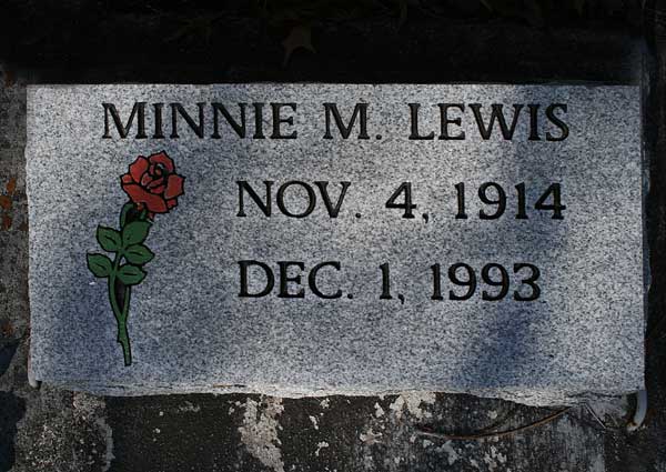 Minnie M. Lewis Gravestone Photo