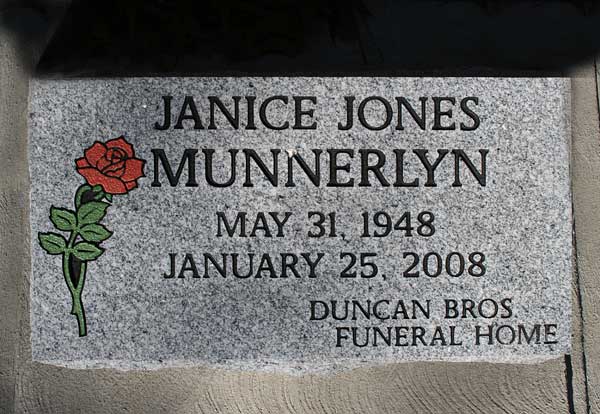 Janice Jones Munnerlyn Gravestone Photo