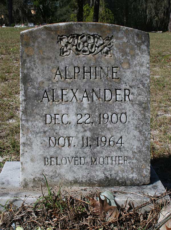 Alphine Alexander Gravestone Photo