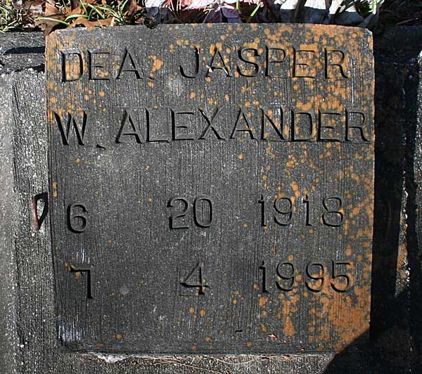 Jasper W. Alexander Gravestone Photo