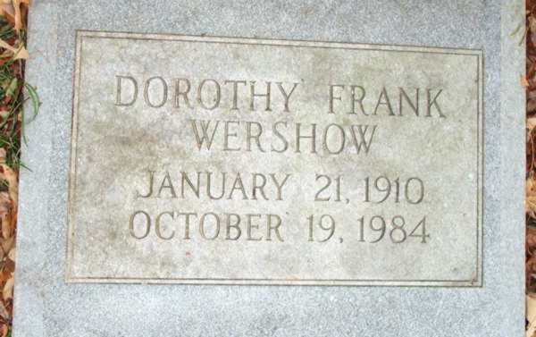 Dorothy Frank Wershow Gravestone Photo