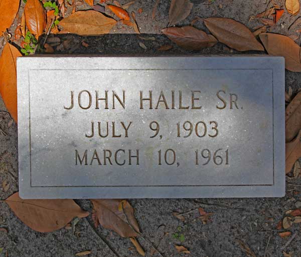 John Haile Gravestone Photo