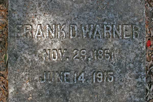 Frank D. Warner Gravestone Photo