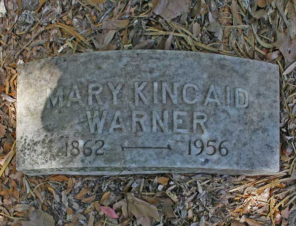 Mary Kincaid Warner Gravestone Photo