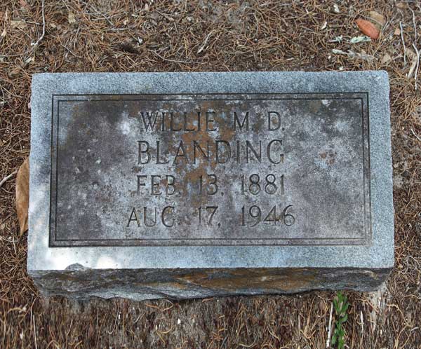 Wiilie M.D. Blanding Gravestone Photo